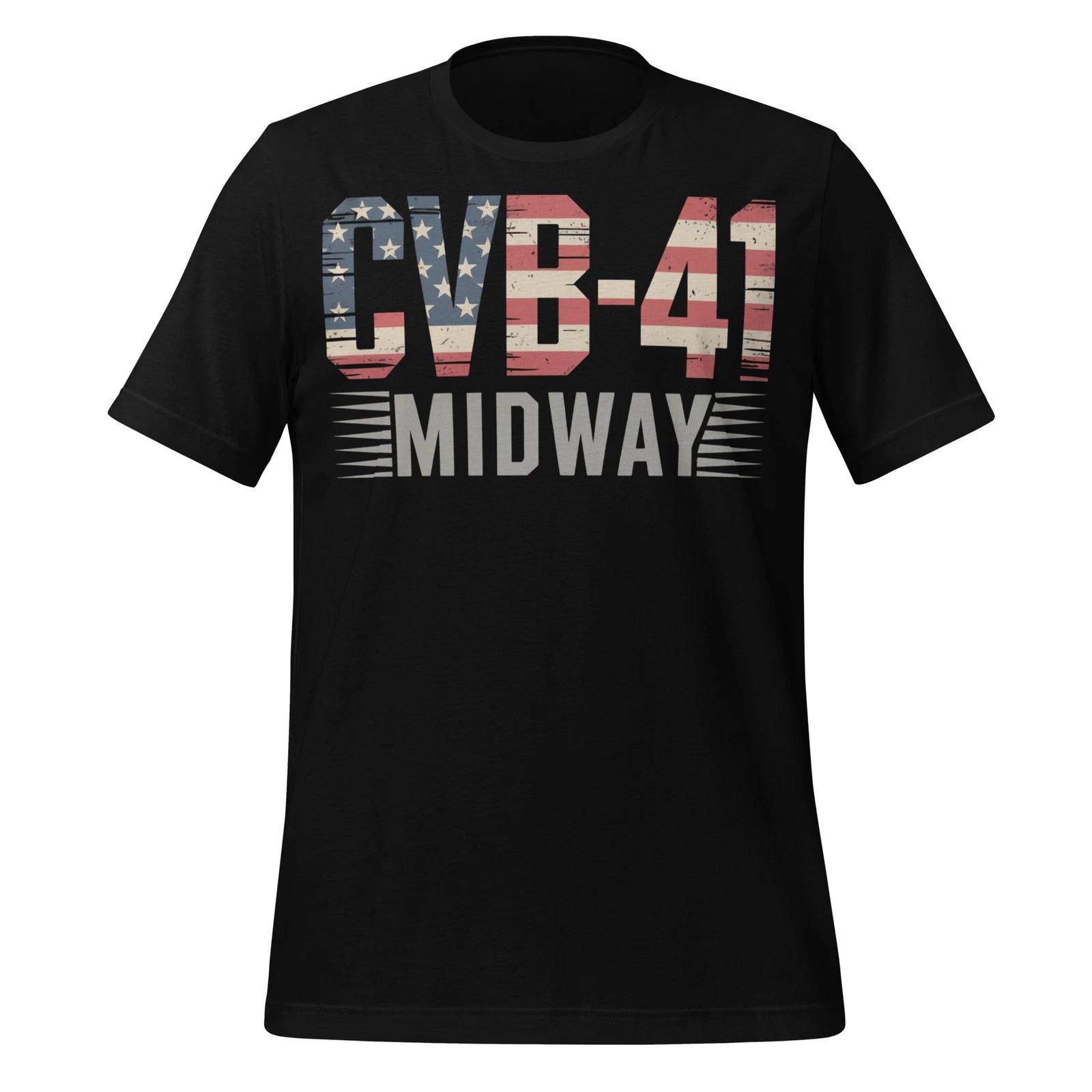 CVB-41 USS Midway Aircraft Carrier American Flag Design L