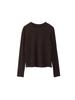 Solid Color Round Neck Long Sleeve Slim Fit Base Shirt for Women - Autumn/Winter 11096