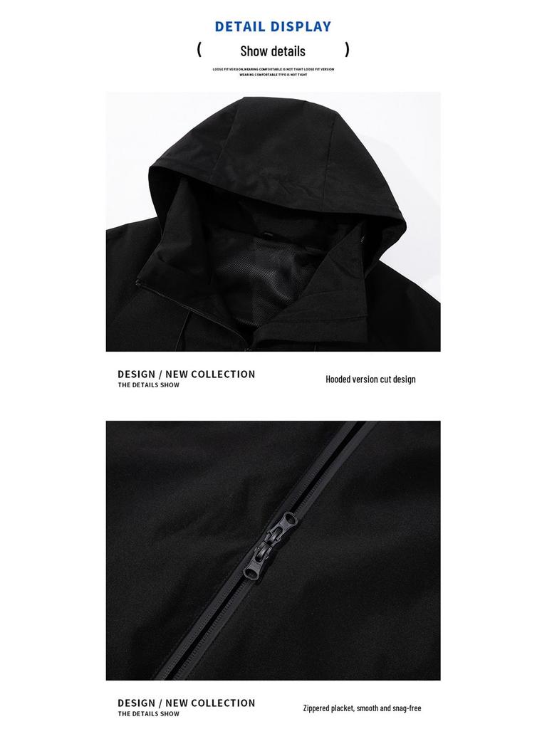 Men's Hooded Casual Windbreaker Jacket: Trendy Unisex Spring/Autumn Outerwear Coat