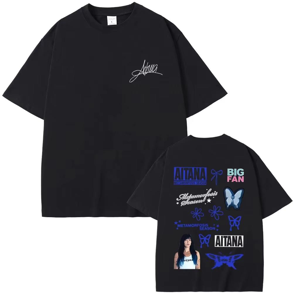 

Singer Aitana Logo Graphic T Shirt CUARTO AZUL World Tour 2026 Merch Tshirt Men Fashion pure cotton Shortsleeved top Fans Gift 2XL