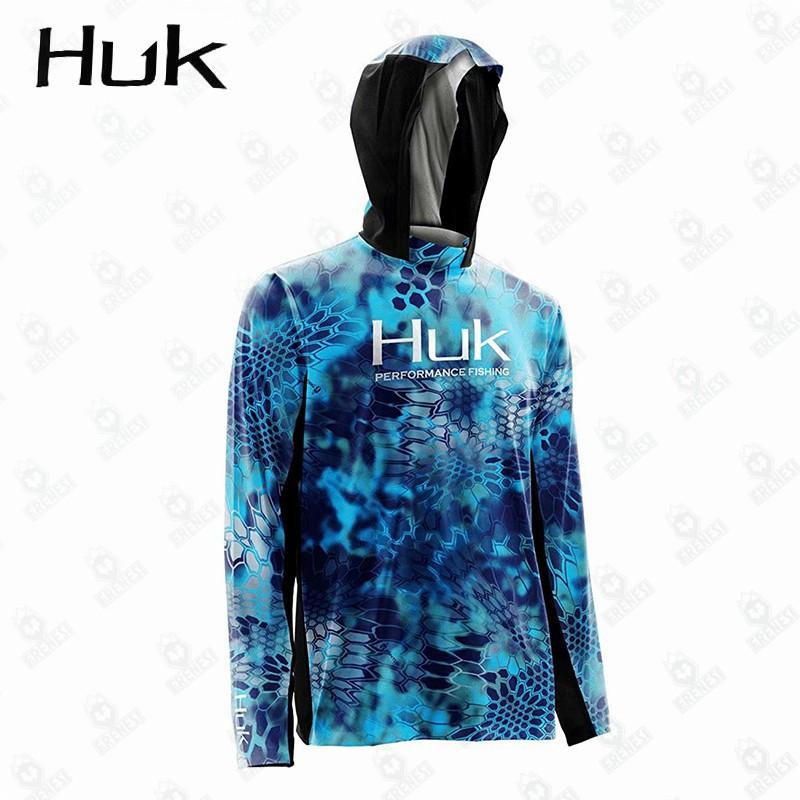 Mens Long Sleeve Fishing Hoodie UPF Sun Protection Quick Dry Outdoor Apparel Lure