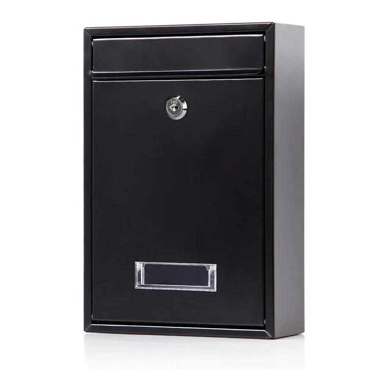 Lockable Wall-Mounted Iron Letter Box - with Key/Password, Outdoor Mailbox for Wall (WF)