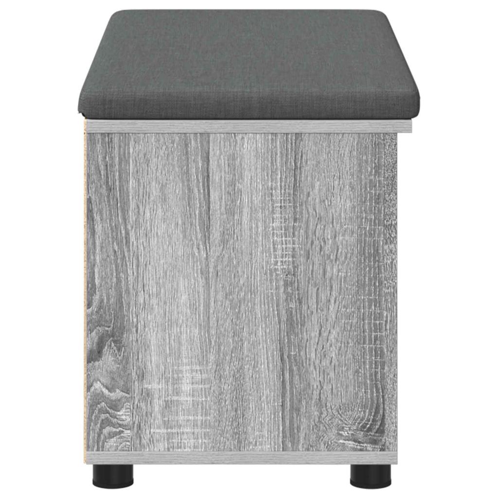 Hall Bench with Cushion and Shelf Grey Sonoma 80 x 38 x 46 cm