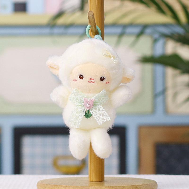 Soft Plush Sheep Keychain Cute Fluffy Appearance Bag Pendant Sturdy Key Accessory for Handbag Decor Holiday Gifts