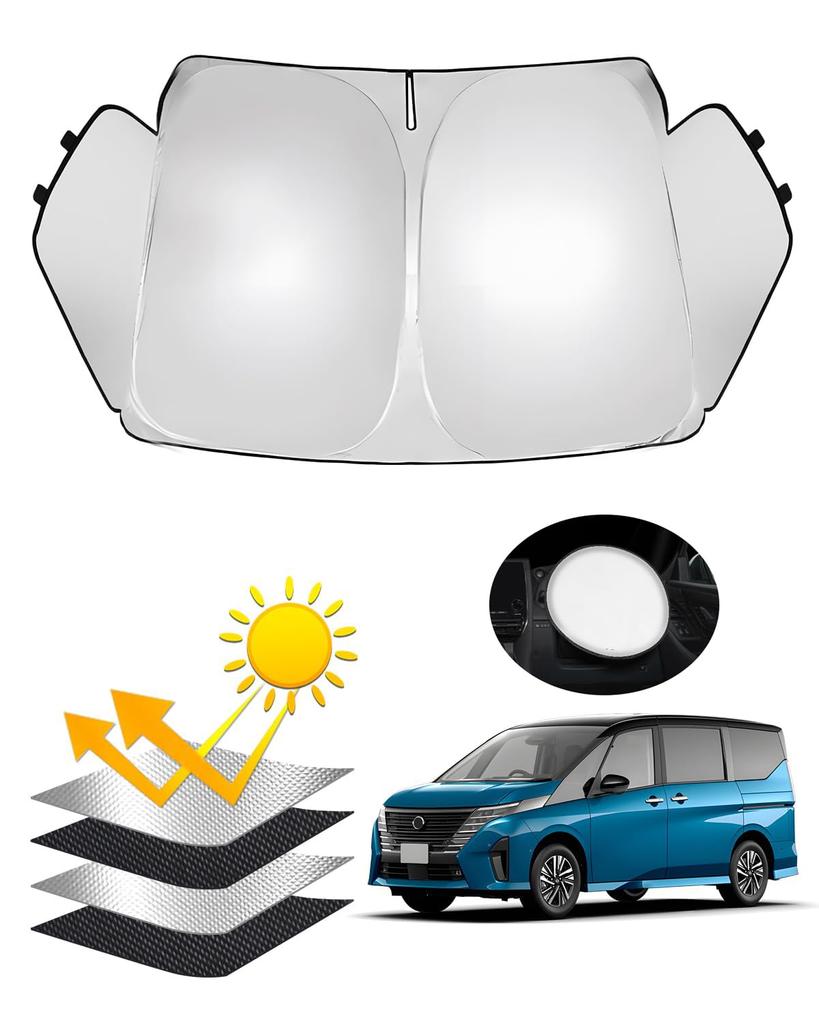 AUTO SPEC Nissan Serena C28 Front Integrated Front Triangle Blackout Front Designed Specifically for the 6th Generation Serena 2022 UV Sun Heat Easy