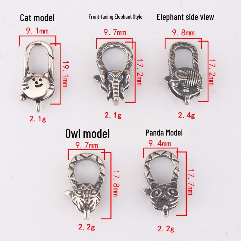 Tingxiang S925 Sterling Silver Retro Animal Clasp for Pearl Necklace & Bracelet DIY Jewelry.