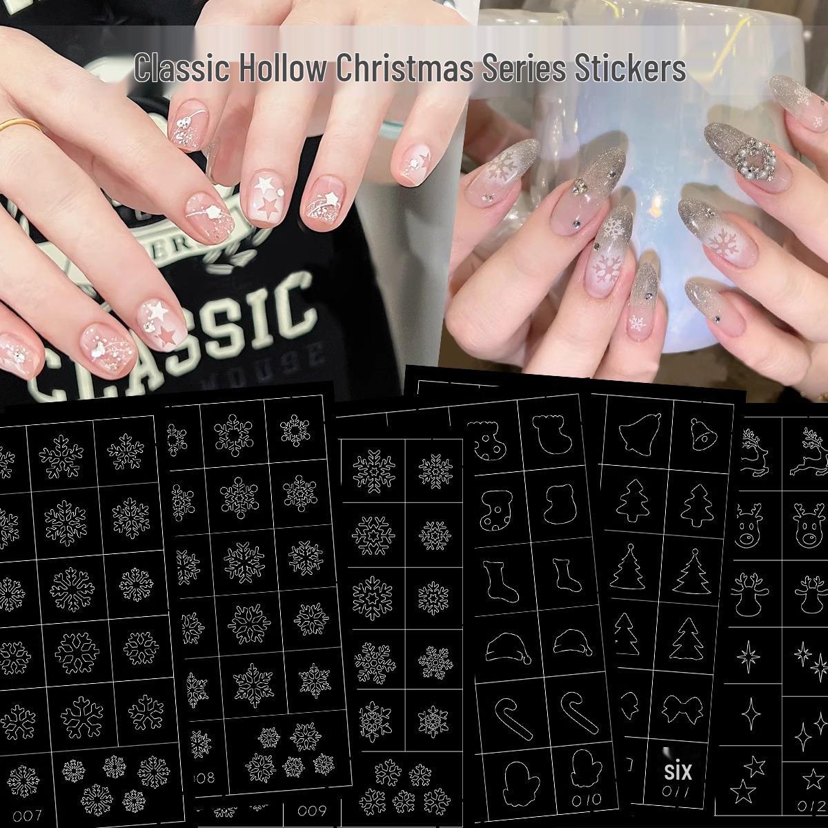 

Hollow Snowflake Nail Art Airbrush & Ombre Sticker Template Set