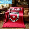 Custom Name Jordanian football Blanket Flannel Blanket for Camping, Hiking, Garden Parties, Picnic Essentials,gift for family and friend