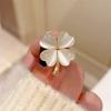 Mini Cute Opal Clover Flower Brooches for Women CZ Crystal Rhinestone Flower Lapel Pin Clothing Kawaii Korean Jewelry