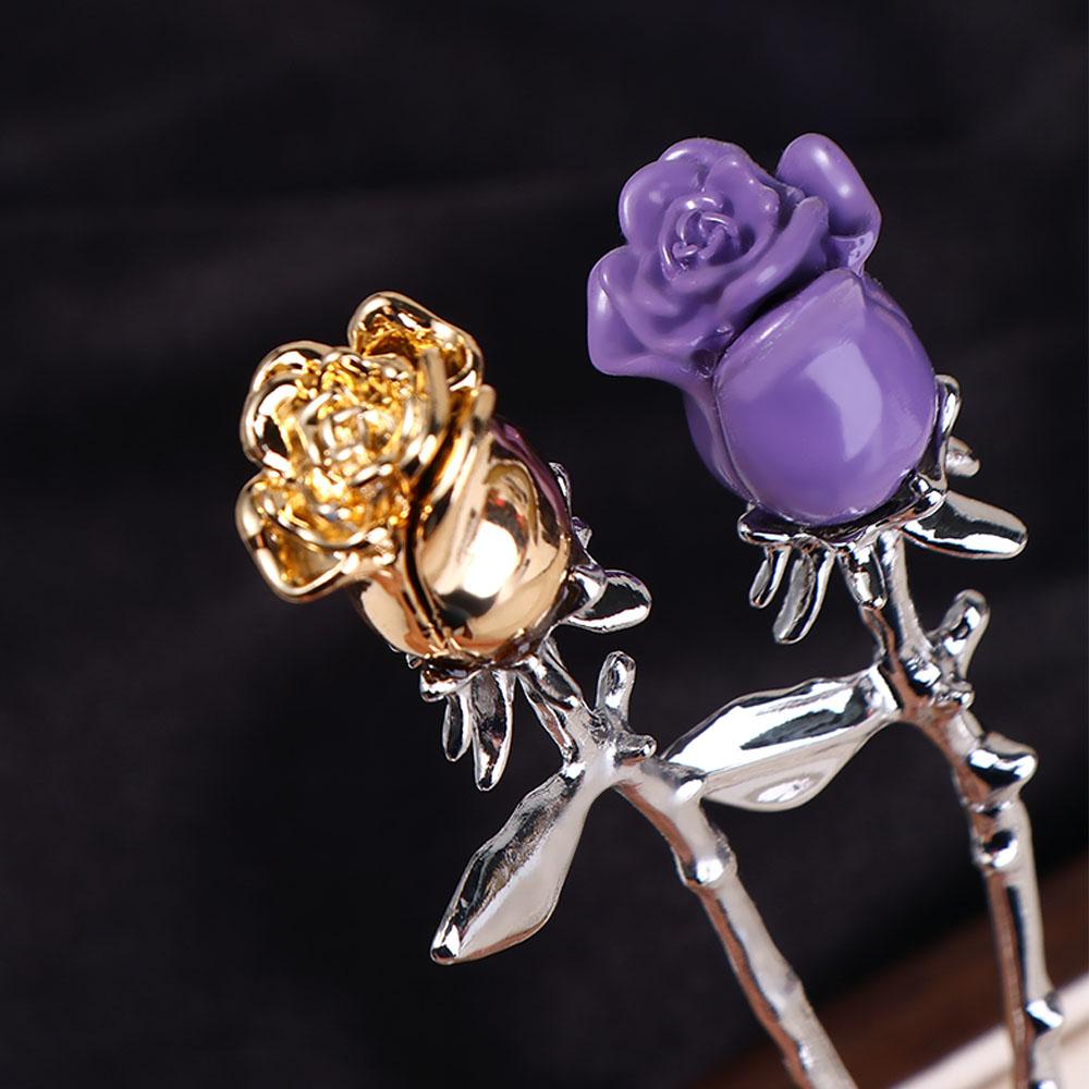 Retro Flower Japanese Elegant Korean Style Hair Fork Rose Hair Stick Women Hairpin Headwear