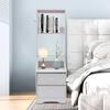 Modern Nightstand W/ 2 Drawers, 3-Tier Bedside Table for Bedroom - Sturdy White End Table with Storage Shelf, Small Night Stand