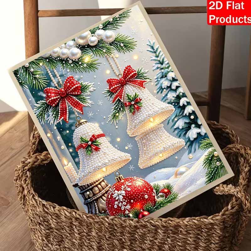 Christmas Pearl Painting Kit Handmade DIY Holiday Bell Ornament Home Decoration Painting