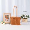 Pastoral Style Round Rattan Imitation Flower Basket - Decorative Handheld Barrel for Flower Arrangements and Gifts