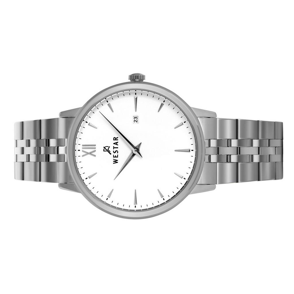 Westar Profile Stainless Steel White Dial Quartz 50215STN101 Mens Watch