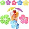 Haundry Cocktail Drink Umbrella Picks, 25pcs Cocktail Umbrellas for Drinks, Mini Hibiscus Paper Drink Umbrellas Toothpicks for Luau Parasols Tropical