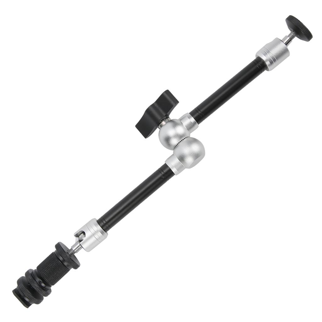 Camera 11in Aluminum Alloy Adjustable Friction Arm with Cold Shoe Mount and 14in Screw