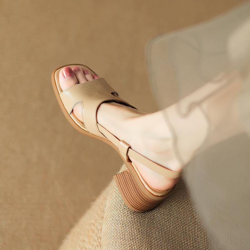 Women's PU Leather Open Toe Beach Sandals Summer Sexy Buckle Strap Flip Flops