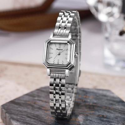 Fashionable Women's Small Square Watch with Mother-of-Pearl Face - Elegant, Light Luxury, and a Student Favorite