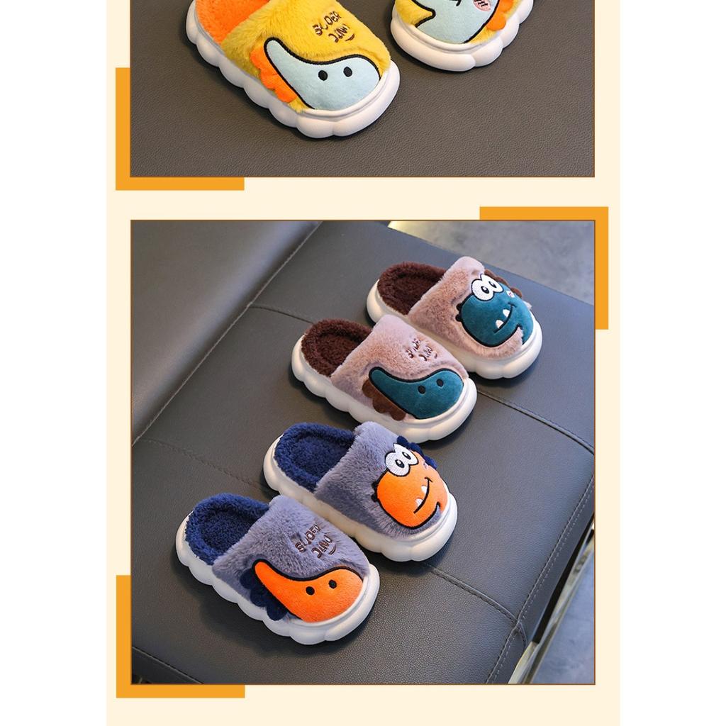 Children's Cotton Slippers for Winter, Boys' Dinosaur Indoor Home, Girls' Baby, Children's Anti Slip Parent-child Cotton Shoes