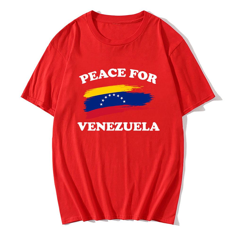 Freedom Peace for Venezuela T-shirt Unisex Clothing Cotton Short Sleeve Casual Crew Neck Tshirts Streetwear Print T Shirt