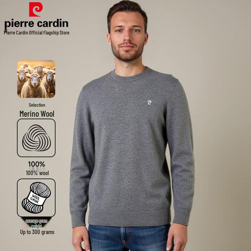 

Pierre Cardin Men s 100% Wool Round Neck Pullover Sweater 3XL