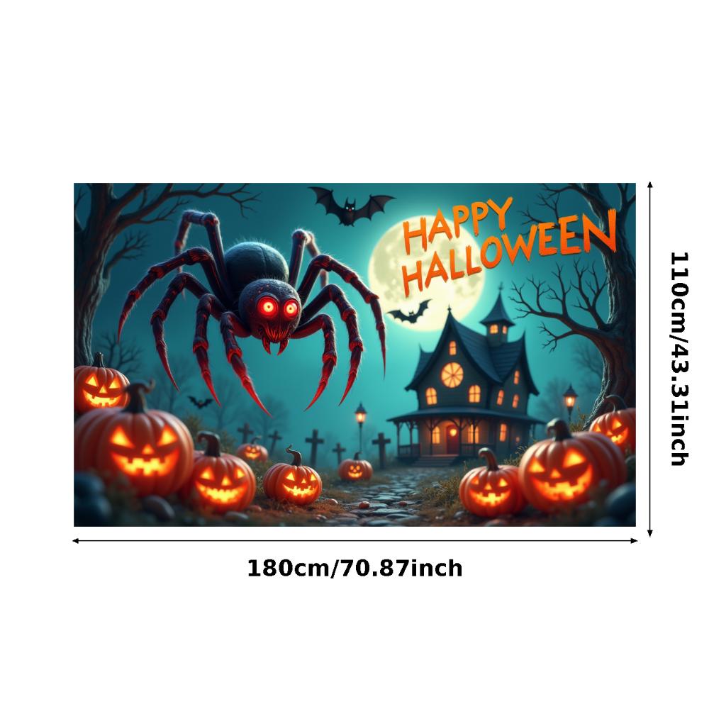Halloween Banner Haunted Effect Halloween Party Banner Pumpkin Backdrop Pumpkin Illustration Night Theme Banner For Haunted