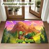 Crystal Velvet Square Rug Custom NamePlants vs. Zombie Pattern Non Slip Home Floor Decor Rug