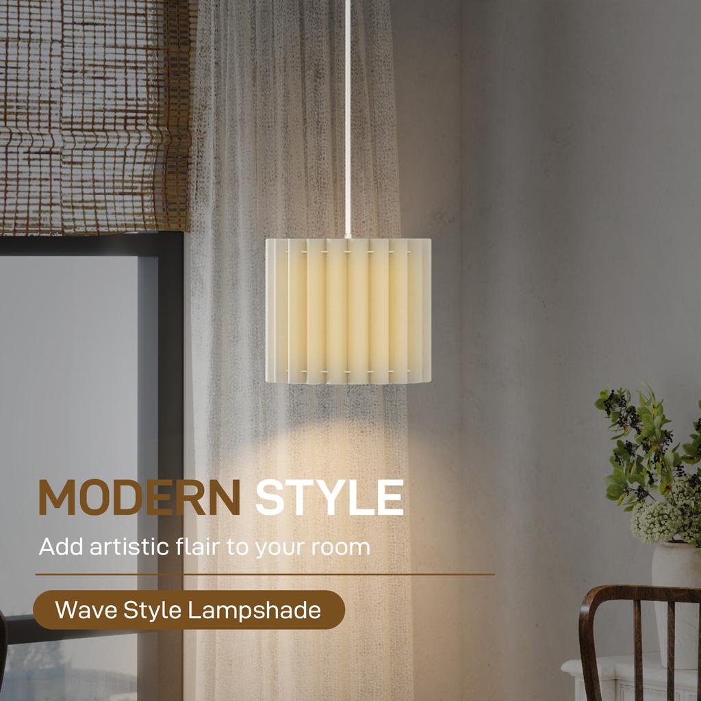 Linen Pendant Light, Bedside Ceiling Lamps with E27 Bulb, Modern Hanging Lights for Living Room, Bedroom, Kitchen, Hallway, White