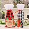Christmas Plaid Stylish Wine Bottle Wraps In Eyecatching Red Black And Variants White