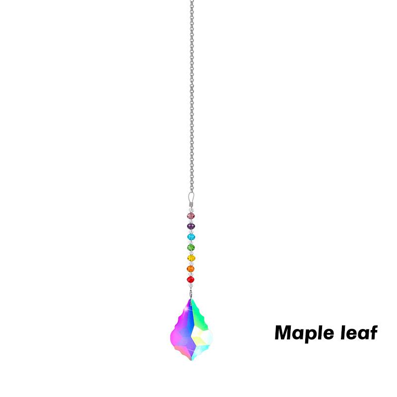 1Pc Colorful Crystal Sun Catcher Rainbow Maker with Hanging Chain for Home Decoration Thanksgiving Theme