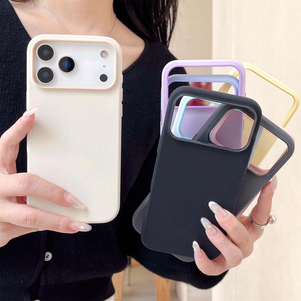 For iPhone 17 Pro Max Case Dual Color Liquid Silicone Phone Cover Large Camera Cutout