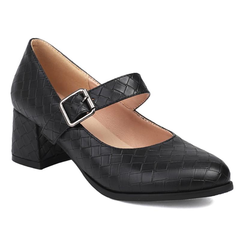

Women s Block Low Heels Mary Janes Shoes 2025 Spring Fashion Strap Black Brown Heeled Footwear Shoes Female Dress Pumps Autumn 39 чорний