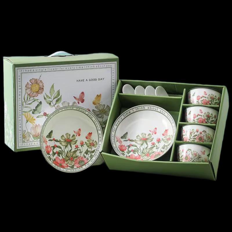 Elegant Sunflower Ceramic Dining Set