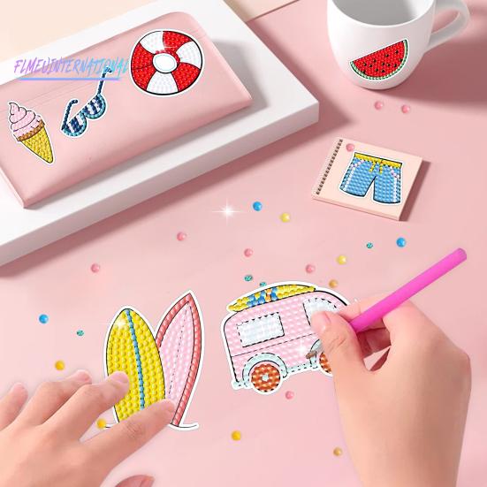 1 Set DIY-Strass-Malaufkleber, unterhaltsames pädagogisches Handwerk, multifunktionale Malaufkleber für Kinder und Erwachsene