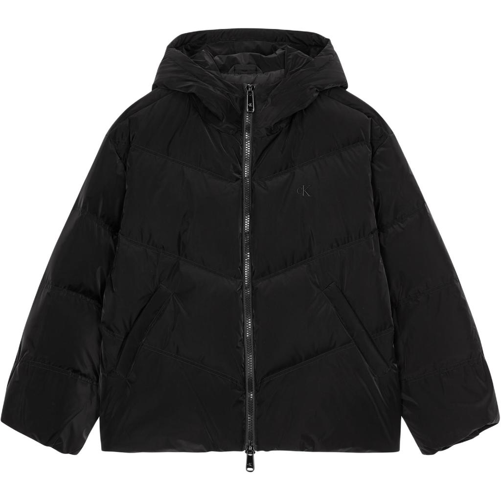 Calvin Klein Logo Outdoor Casual Zip-Up Hooded Jacket Women jackets Black J225427BEH