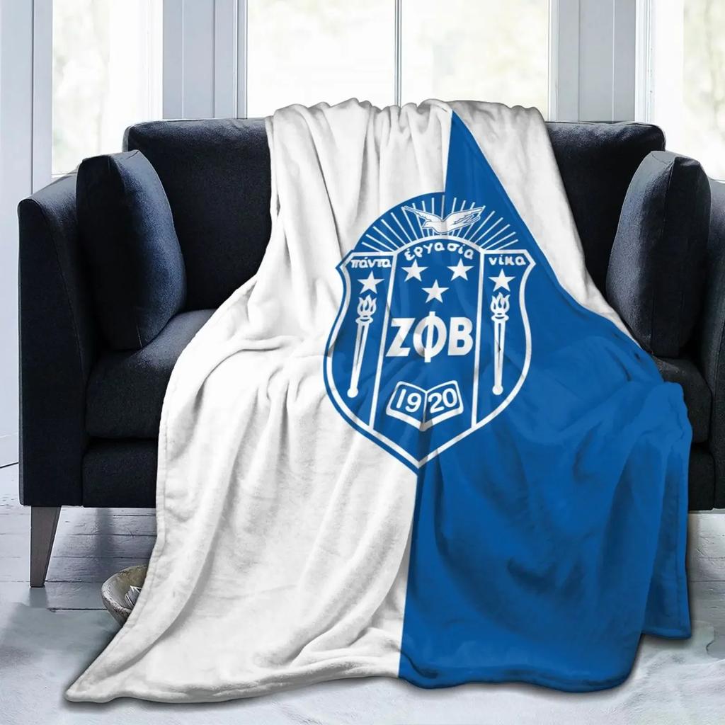 3D Print Zeta ZPB Phi Beta Blanket Soft Sofa Cover Throw Blanket Fleece Tapestry Warm Bed Blankets for Bedroom Couch