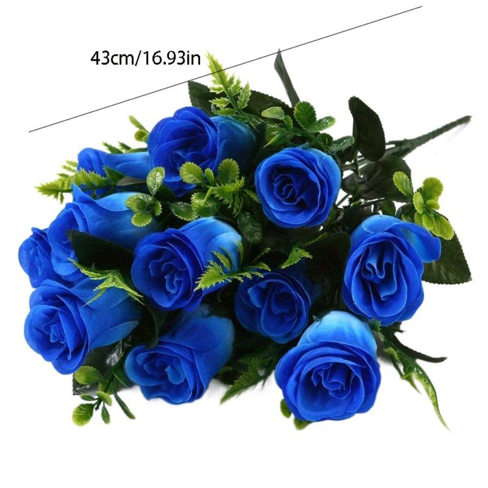 12 Heads Fake Flowers Simulated Artificial Plants Home Decor Rose Flowers Bouquet  Table