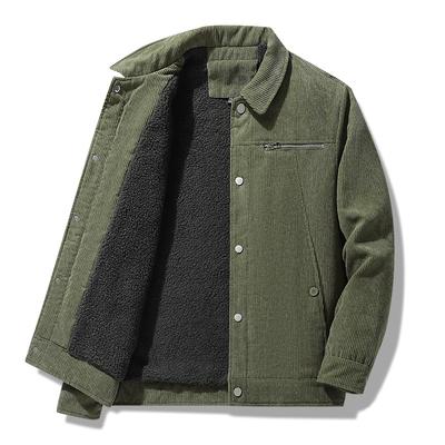 Herbstmantel Kordjacke Herren Winter Papa Outfit Lässig Revers Kordjacke