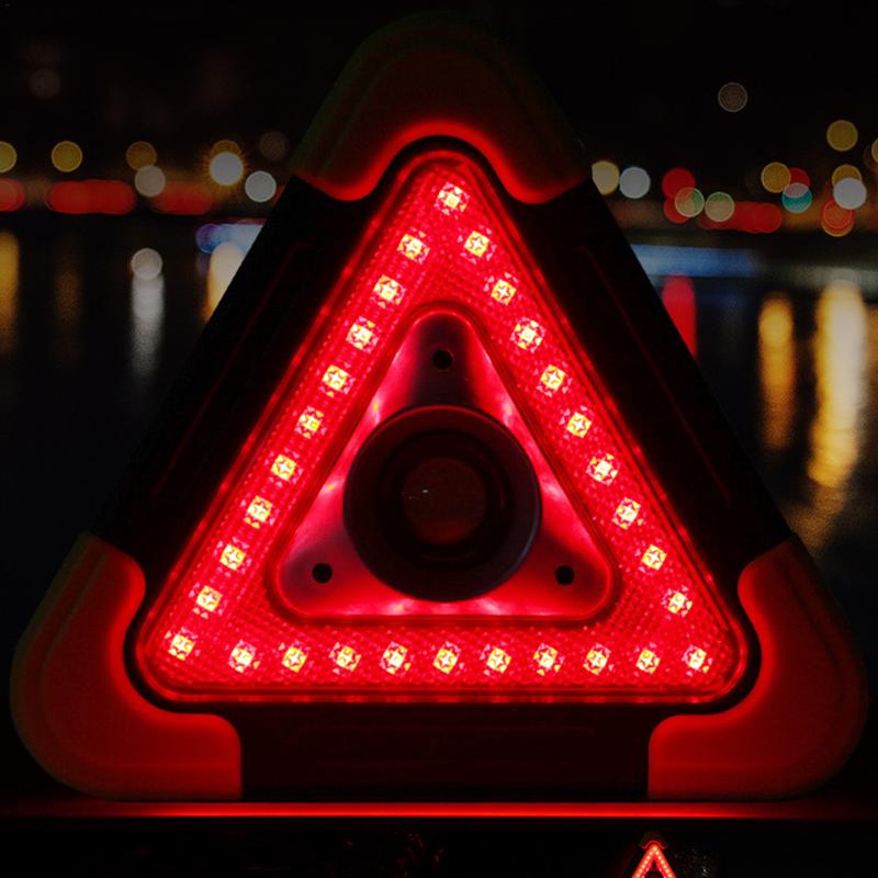 Portable Triangle Warning Light Solar Powered LED Emergency Lighting 4 Modes Safety Triangle LED Work Light Vehicle Supplies
