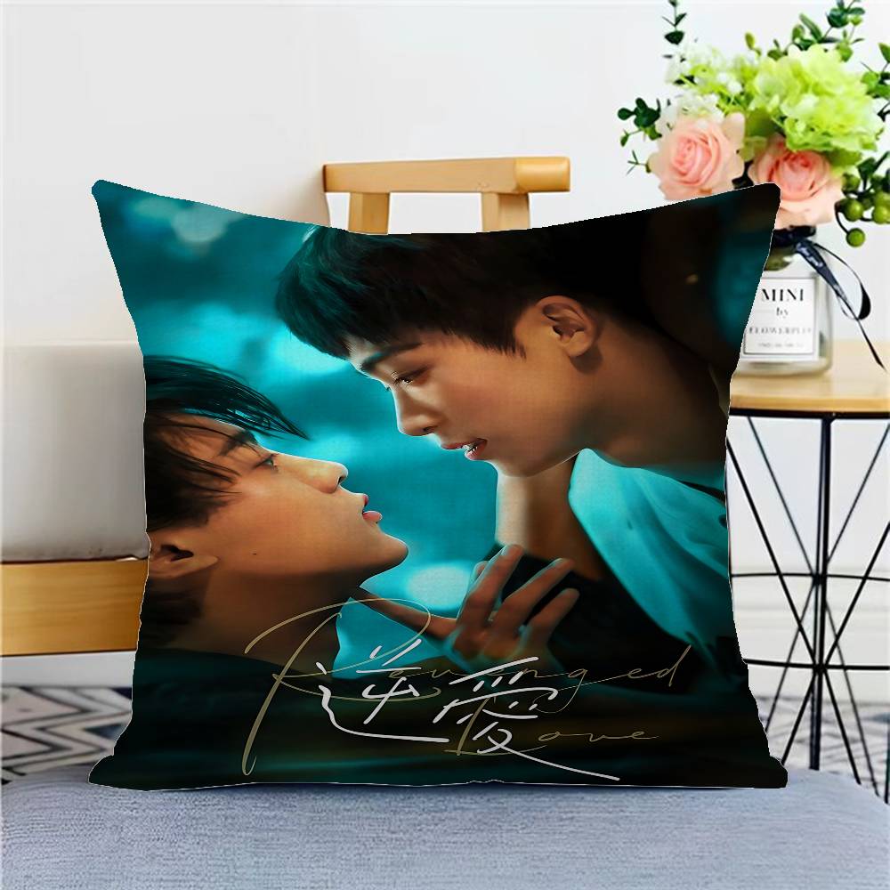 R-Revenged Love Movie Pillow Covers Cartoon Sofa Decorative Home Double-Sided Printing Short Plush Cute Cushion Cover