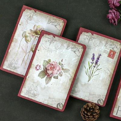 Retro Floral Diary Notebook Planner - Cute European Style for Students