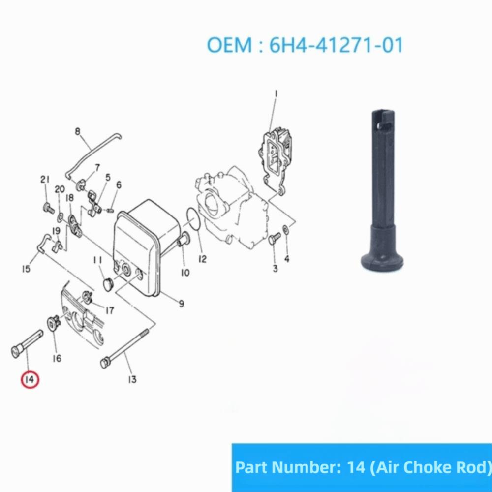 Replacement Part Engine Choke Handle Boat Engine Choke Rod for 2T 9.9‑15HP Marine Equipment