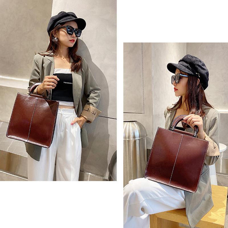 Bolsos de cuero auténtico para mujer, bolso de mano de lujo con cremallera, bolsos de mano de piel de vaca, bolso bandolera de diseñador