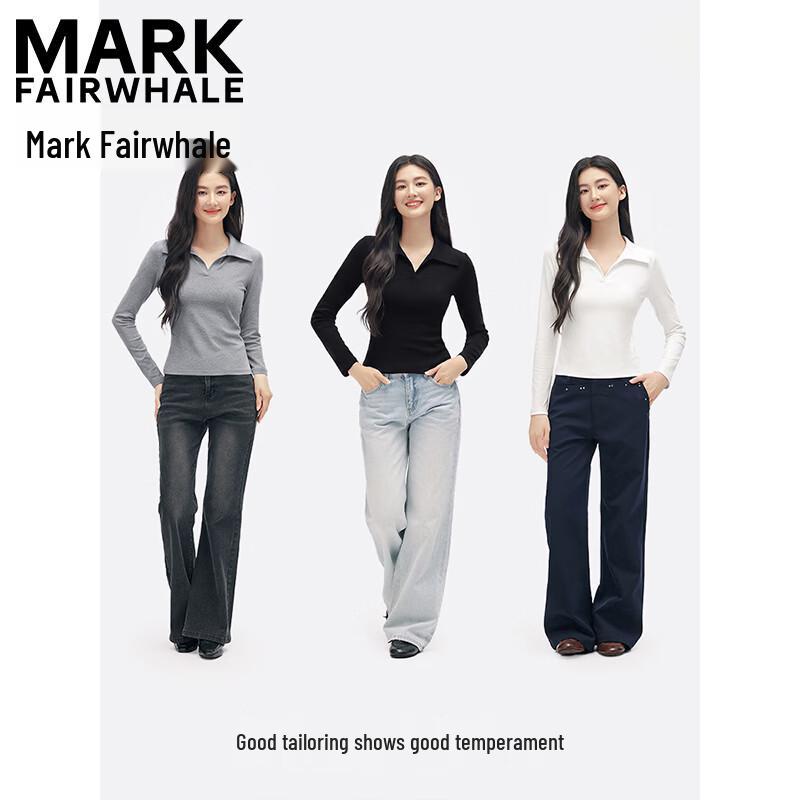 Mark Fairwhale Women's Polo Collar Long Sleeve T-shirt