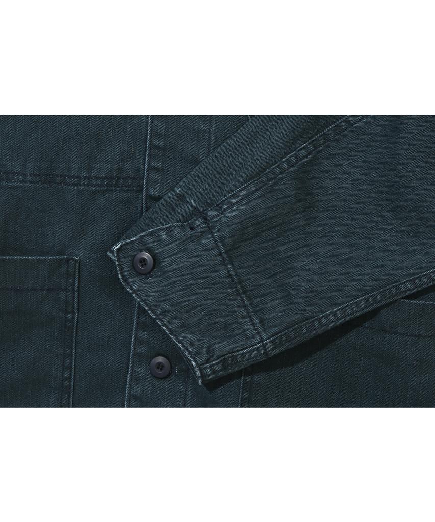 BASEMOMENT Herringbone Washed French Work Jacket Washed Navy