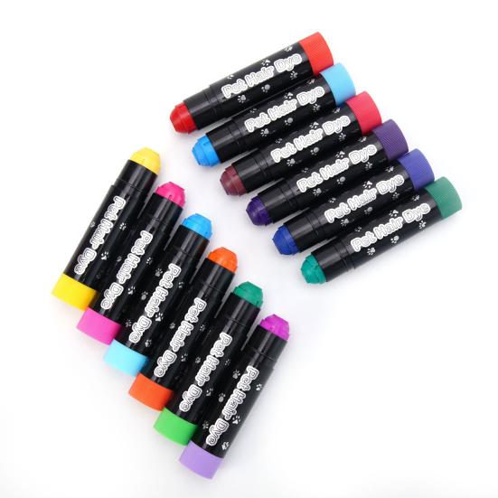 12 Pezzi Bastoncino Colorante per Pelo di Animale Cane Vernice Colorante per Pelo Pennarelli Temporanei Colore Capelli Sicuro Stick per Styling Accessori per Animali