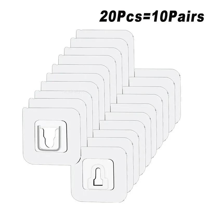 Double Sided Adhesive Wall Hooks Hanger Strong Invisible Traceless Snap Hook  Kitchen Bathroom Storage Hooks Plug Socket Holders