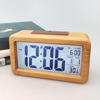 Holz-Digitalanzeige, elektronischer Wecker, Temperaturüberwachung für den Heimgebrauch