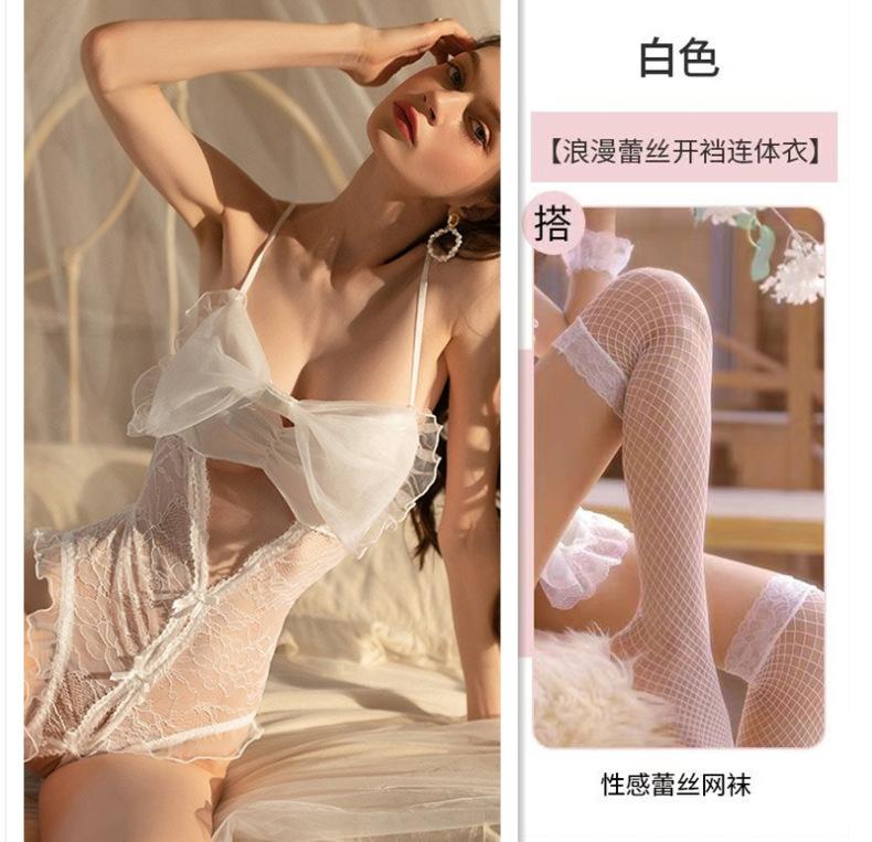New spot sexy bride lingerie perspective temptation veil princess lace mesh suit uniform