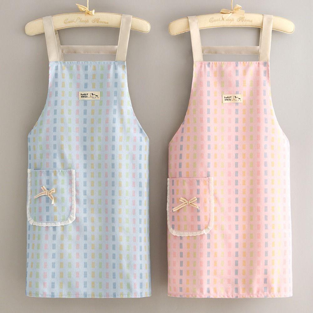 Breathable Long Sleeve Apron Protective Suspender Work Dress Cleaning Apron  Restaurant Use